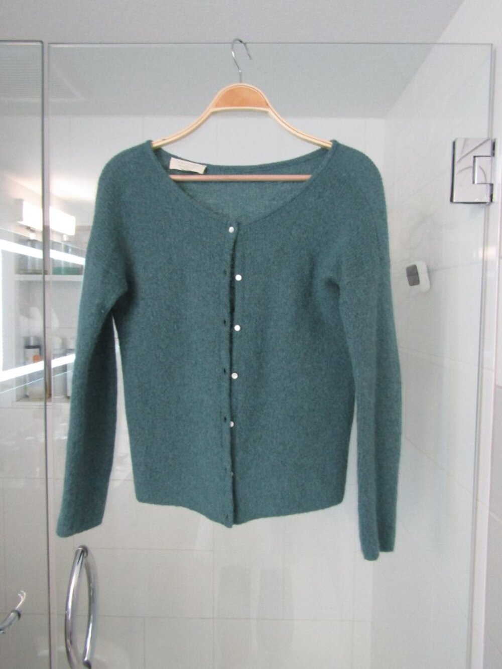 Sezane Gaspard Women's Teal Mohair Alpaca Cardigan --Size Medium
